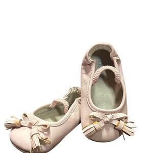 Robeez Baby Girl Soft Sole Ballet Flats Pink Bow Tassel 9-12 Months NIB